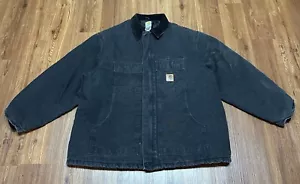 Carhartt Quilt Lined C26-BLK Black Canvas Jacket Heavy Men's Size 3XL Workwear - Picture 1 of 13