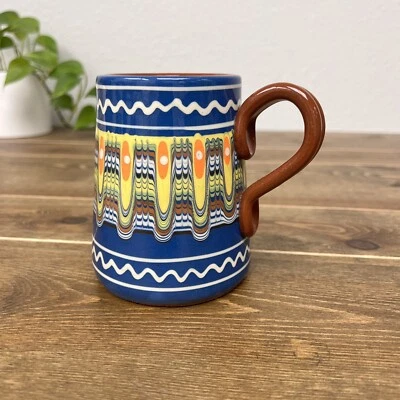 Керамическая пивная емкость ручной работы красивый цветной дизайн - Изображение 1 из 4
