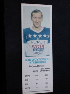 1970-71 Dad's Cookies Hockey Card # Bob Woytowich - Pittsburgh Penguins (NM)