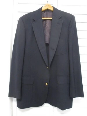 Brooks Brothers dark blue three button hopsack blazer sport coat jacket 42L - Image 1 of 4