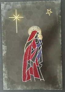 Beautiful hand embroidered Christmas Card with Madonna & Child Design - Picture 1 of 3
