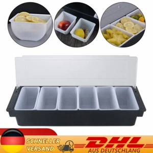 Beilagenbehälter Zutatenbehälter Zutatenbox Aufsatzbord 6X GN Schwarz Barbehälte - Bild 1 von 11