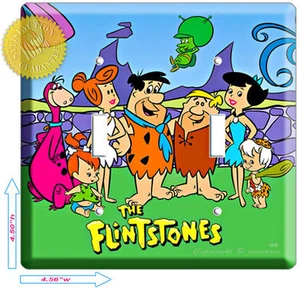 FRED WILMA GUIJARROS PICAPIEDRA Y BARNEY BETTY ESCOMBROS DOBLE LUZ INTERRUPTOR PLACA - Imagen 1 de 1