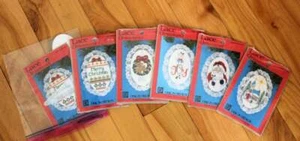 Weihnachtsschmuck - sechs Spitzenschmuck Sticksets Vintage Sticksets - Bild 1 von 5