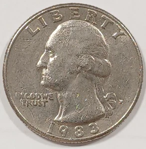1983 P 25c Washington Quarter Multiple Die Breaks Pre Cud Error Over 8 Die Break - Picture 1 of 20