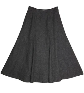 VTG George G Wool Skirt A Line Size 10 Gray Heathered Lined Side Zip Button - Bild 1 von 10