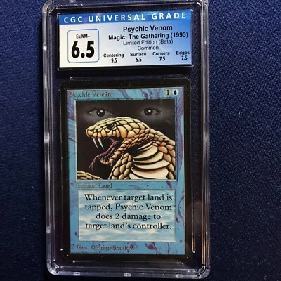 MTG Beta Psychic Venom CGC 6.5 Ex/NM+ (9.5 centering) 1993 - Image 1 of 2
