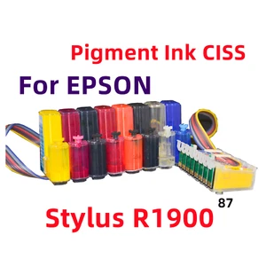 Refillable Pigment ink Cis ciss ink system Stylus R1900 Printer T087 87cartridge - Picture 1 of 2