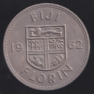Fiji 1958 One Florin 2/- Elizabeth II - almost Uncirculated - Picture 1 of 3