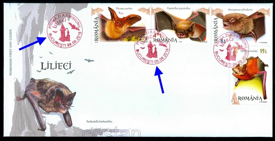 2016 Bats,Dracula Castle,Fledermaus,Chauve-souris,Pipistrello,Romania,7123,R/FDC - Image 1 of 1