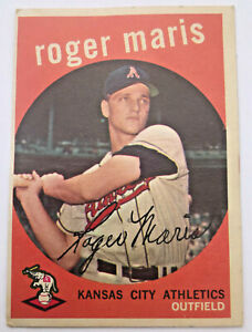 Vintage 1959 Topps Baseball ROGER MARIS Card #202 - NICE! See the LARGE IMAGES