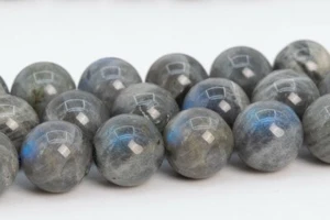 Perline di labradorite grigie naturali originali 8 mm grado A pietre preziose rotonde perline sfuse - Foto 1 di 4