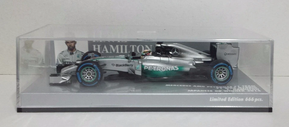 MODELLINO AUTO 1:43 F1 MINICHAMPS MERCEDES W05 HAMILTON GIAPPONE 2014 MODELLISMO - Immagine 1 di 4