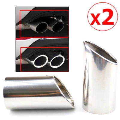Exhaust Trim Tail Pipe Stainless Steel For Audi A1 A3 8p A4 B8 Q5 2009- 1.8t 2.0t Round  - Image 1 of 4