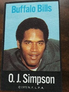 1972 NFLPA Fabric Cards #31 O.J. Simpson HOF RARE ODDBALL Buffalo Bills 3x2 Inch - Picture 1 of 2