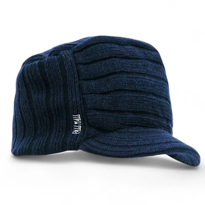 Pall Mall Berretto cappello Cap Invernale Blu con Logo Ricamato e Visiera Corta - Immagine 1 di 4