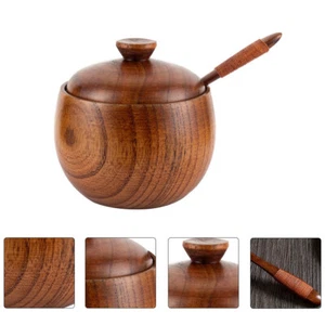 Seasoning Jar Spoon Salt Pepper Cellar Salt Bowl with Spoon Condiment Container - Picture 1 of 12