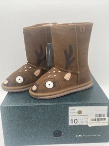Emu Australia Deer Chestnut Neu Wildleder Lammfell Lammfell Stiefel Größe US10 Ch3 - Bild 1 von 6