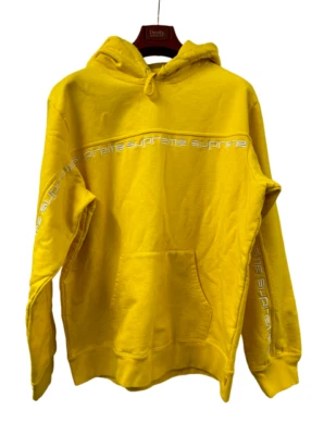Sudadera con Capucha Supreme Text Rayas Amarilla Talla Grande Foto 1 de 4