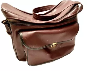 Bolso de vinilo borgoña vintage para cámara de los años 50 con correa ajustable cremallera serval EE. UU. - Imagen 1 de 9