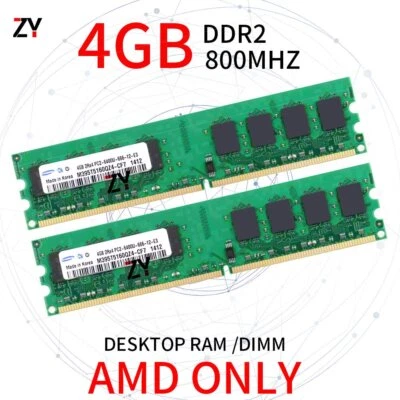 For Samsung 8GB 2x 4GB 2GB 1GB DDR2 PC2-6400U 800MHz AMD CL6 Desktop Memory Lot - Image 1 of 4