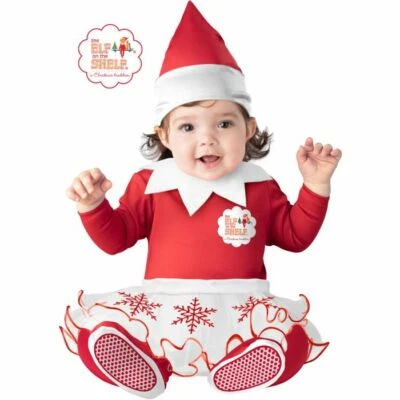 Toddler Elf On The Shelf Baby Girl Elf Christmas Costume Infant 0-6-12-18-24 mos - Image 1 of 2