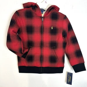 Polo Ralph Lauren Little Boy's  6 Plaid Full-Zip Teddy Fleece Hoodie $115 NEW - Picture 1 of 7