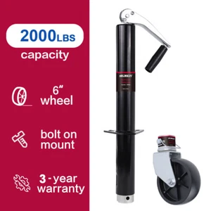Remolque para botes 15" elevación 2000 lb marco en A lengüeta gato atornillable pierna caída con rueda de 6" - Imagen 1 de 7