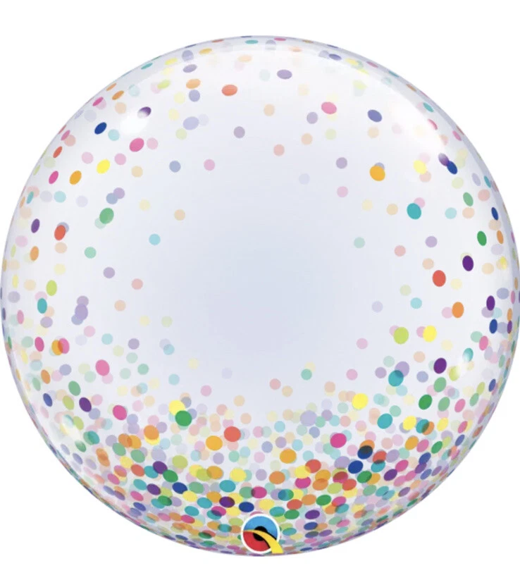 Qualatex 24' Deco Burbuja Elástico Transparente Globo Confeti Helio o Relleno de Aire Foto 1 de 1