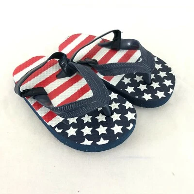 Toddler Boys Girls Flip Flop Sandals USA Flag Americana Plastic Size 5.5 - Image 1 of 4