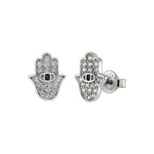 925 Sterling Silver Nazar Protection Against Evil Eye Cubic Zirconia St Earrings