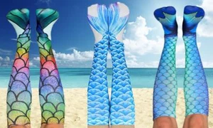Women Girls Knee High Mermaid Print Socks Wholesale Stock Clearance UK SELLER - Picture 1 of 6
