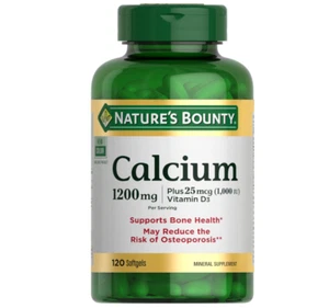 Calcium & Vitamin D by Nature's Bounty 1200mg Calcium 1000IU Vit D3 120 softgels - Picture 1 of 6