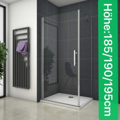 Duschkabine Pendeltür mit Seitenwand Eckeinstieg Schwingtür Duschabtrennung ESG - Bild 1 von 4