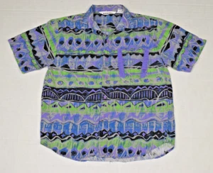Vintage Shirt Gitano Size M 10 to 12 90s Lavender Lime Green Designer Pocket - Picture 1 of 8
