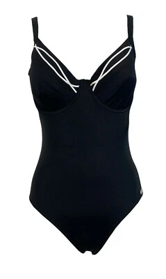 FASHY Costume Femme Maillot de Bain Noir Inserts Blanc Article 2128 D Armature D - Bild 1 von 3