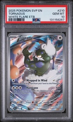 PSA 10 GEM TORNADUS #210 2025 POKEMON SVP EN WHITE FLARE ETB BLACK STAR PROMO - Bild 1 von 2