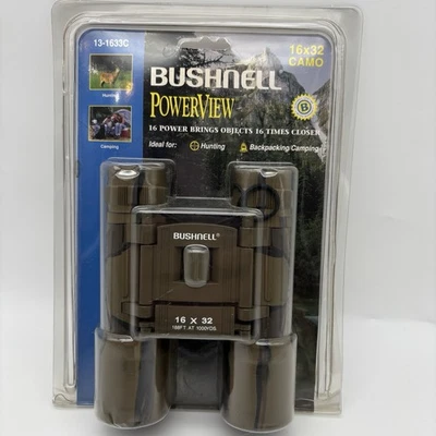 Bushnell PowerView 16X32 Compact Binoculars Camo with Case 13-1633C NWT - Image 1 of 4