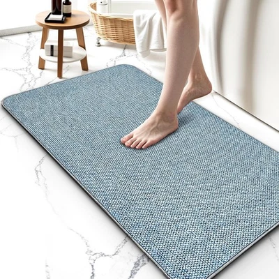 Alfombras de baño mejoradas 24x36 pulgadas, alfombra de baño delgada con respaldo antideslizante, absorbente... Foto 1 de 4