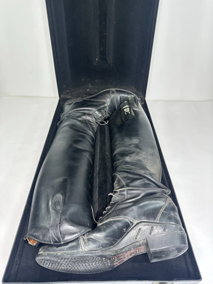 RARE Ariat Heritage Tall Riding Boots Women’s 11 Black Leather Made in Italy - Image 1 of 4