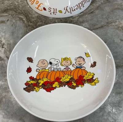 Juego de 4 hojas de cuencos para pasta Peanuts Snoopy Suddenly It’s Fall Pumpkins y otoño Foto 1 de 4
