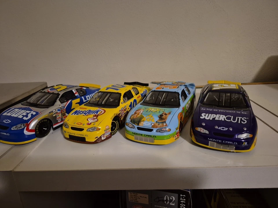 Lot Of 4 Nascar Collectible Diecast Cars Chevy Monte Carlo 1:24 #5,#10, #12, #30 - Image 1 of 4