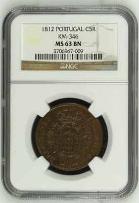 PORTUGAL C5R NGC MS 63 BN 1812 Foto 1 de 2