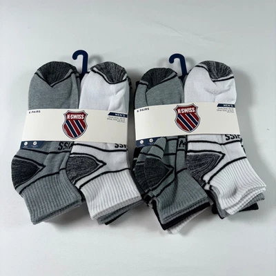K-Swiss Men's 2-PACK 12 Pairs Athletic Quarter Socks Shoe Size 6-12.5 NWT - Image 1 of 3