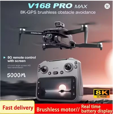 2025 V168 Pro MAX GPS Drone 8K Professional HD Camera 5G WIFI FPv5k Range, - Image 1 of 4