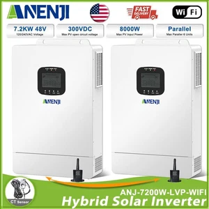 7.2KW Solar Hybrid Inverter Split Phase 120V 240V 48V 300V MPPT Parallel WIFI - Picture 1 of 12