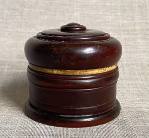 Antique c1800 Georgian Hand Crafted Treen Rosewood Bone Trim Table Snuff Box - Picture 1 of 21