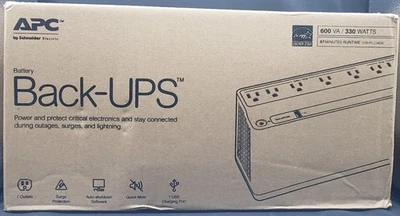 Источник питания резервного аккумулятора APC BE600M1 600 ВА 120 В с 1 USB-портом зарядки - Изображение 1 из 4