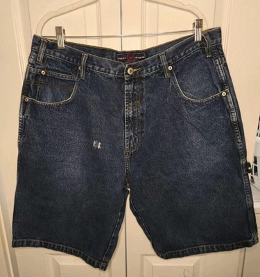 Pantalones Cortos De Colección Phat Farm Para Hombres 36 Azul Denim Sueltos Y2K Patinador Utilitario Carpintero Foto 1 de 4