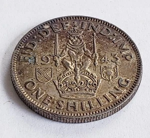 1943 Silver King George Vl,One Shilling. WWll Era Coin Nice Details - Picture 1 of 2